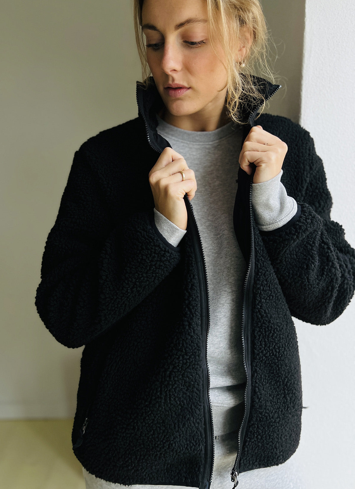 Fleecejacke - Recycled - Black