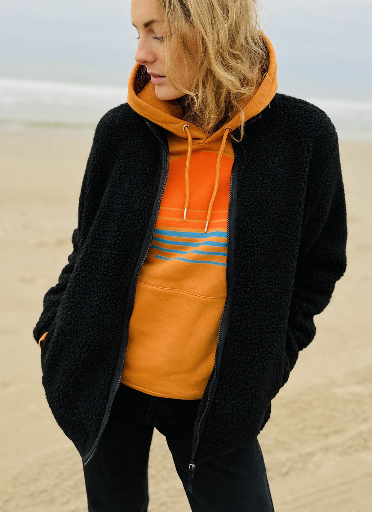 Fleecejacke - Recycled - Black