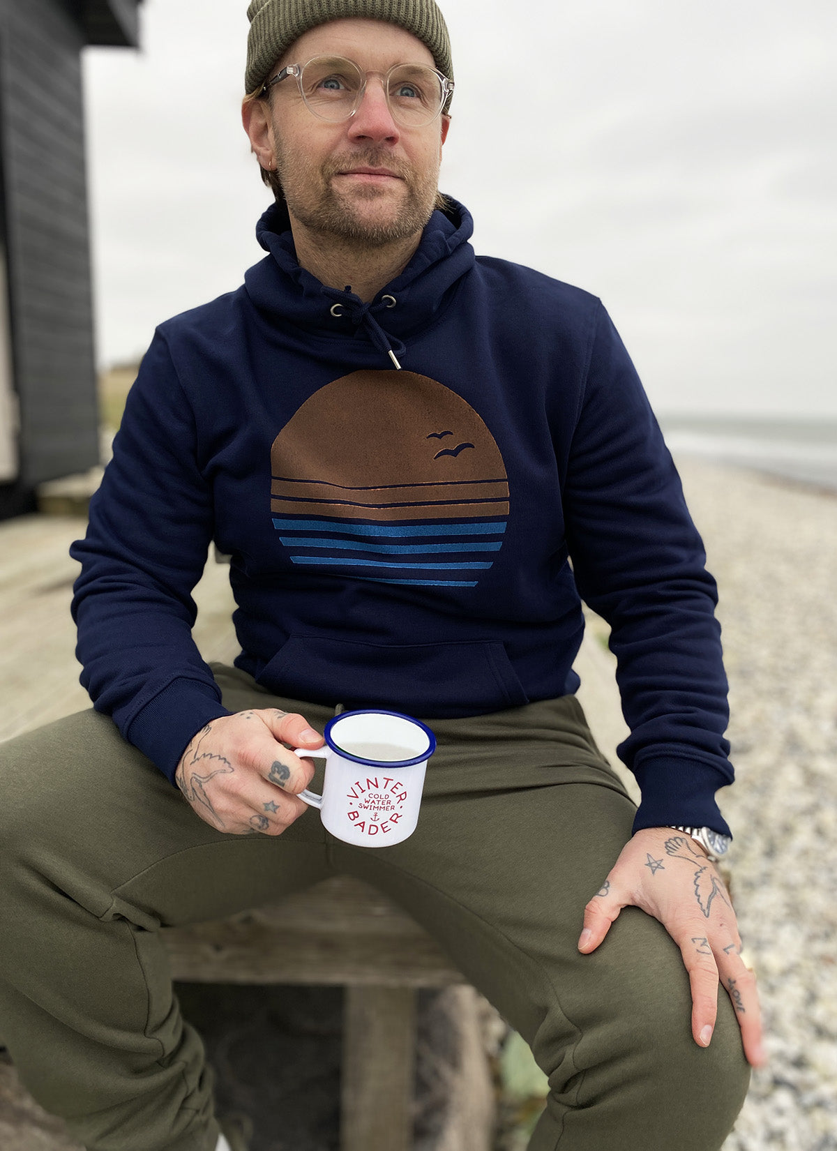 Hoodie "Sunset" - Marineblau